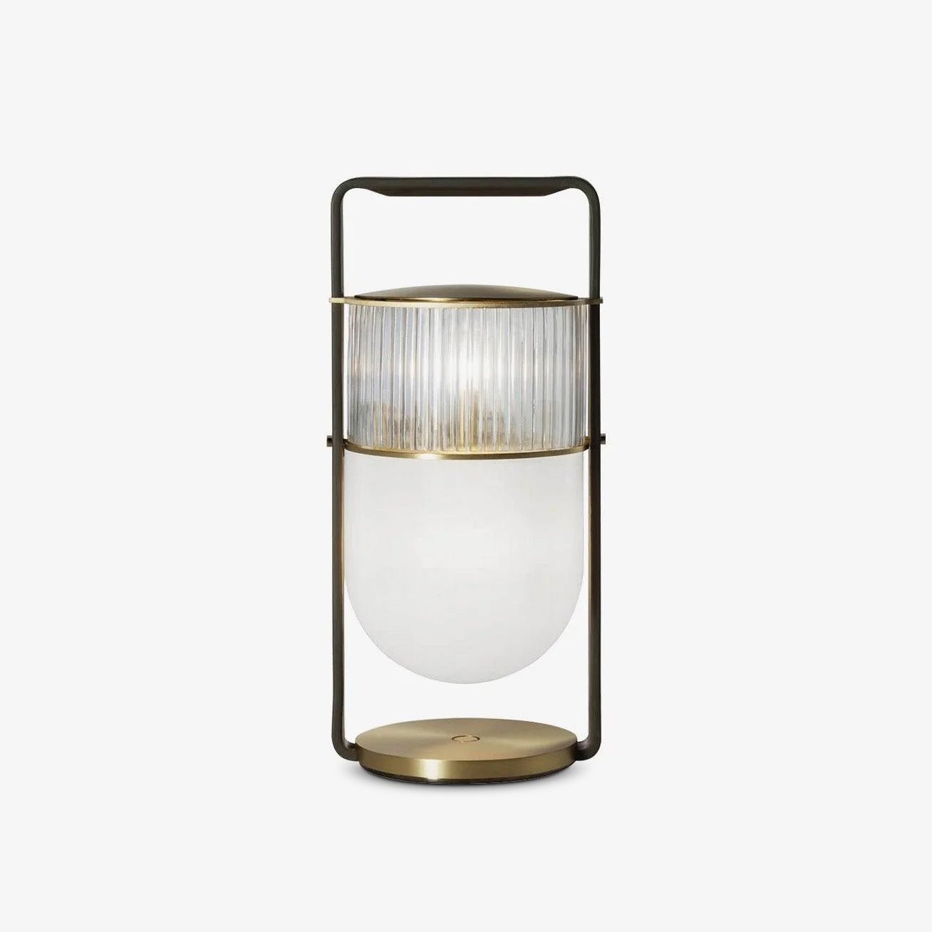Xi Contemporary Glass Sphere Bedside Lamp with Metal Base for Bedroom Decor