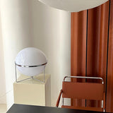 Mid Century Modern Space Age Yolk Table Lamp Minimalist Designer Interior Lighting Silver