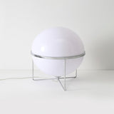 Mid Century Modern Space Age Yolk Table Lamp Minimalist Designer Interior Lighting Silver