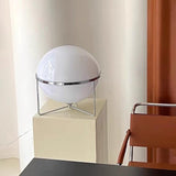 Mid Century Modern Space Age Yolk Table Lamp Minimalist Designer Interior Lighting Silver