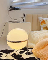 Mid Century Modern Space Age Yolk Table Lamp Minimalist Designer Interior Lighting Silver