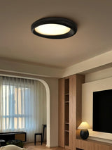 Zenova Modern Minimalist Wood Flush Mount LED Ceiling Light for Living Room