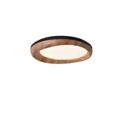 Zenova Modern Minimalist Wood Flush Mount LED Ceiling Light for Living Room