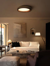 Zenova Modern Minimalist Wood Flush Mount LED Ceiling Light for Living Room