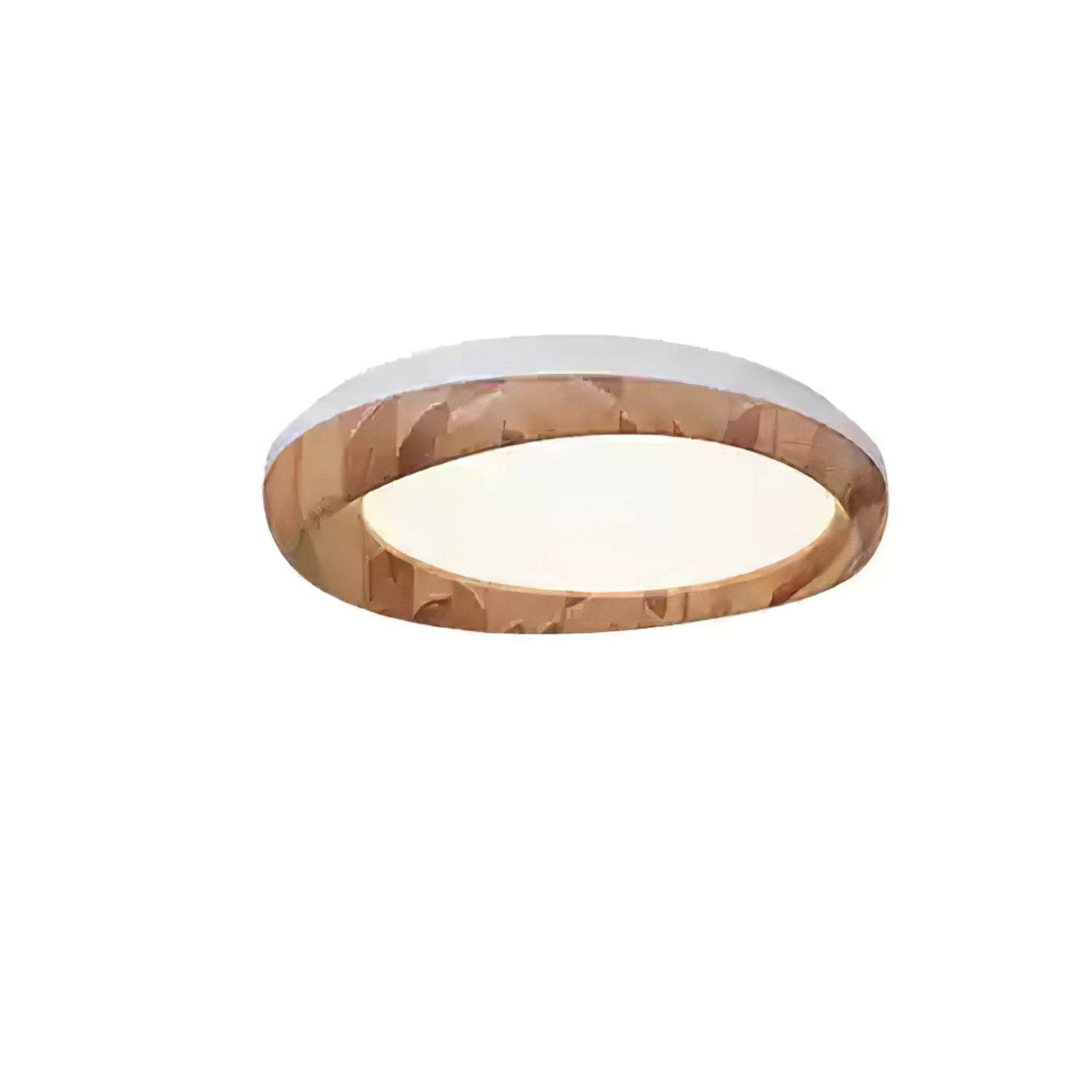 Zenova Modern Minimalist Wood Flush Mount LED Ceiling Light for Living Room
