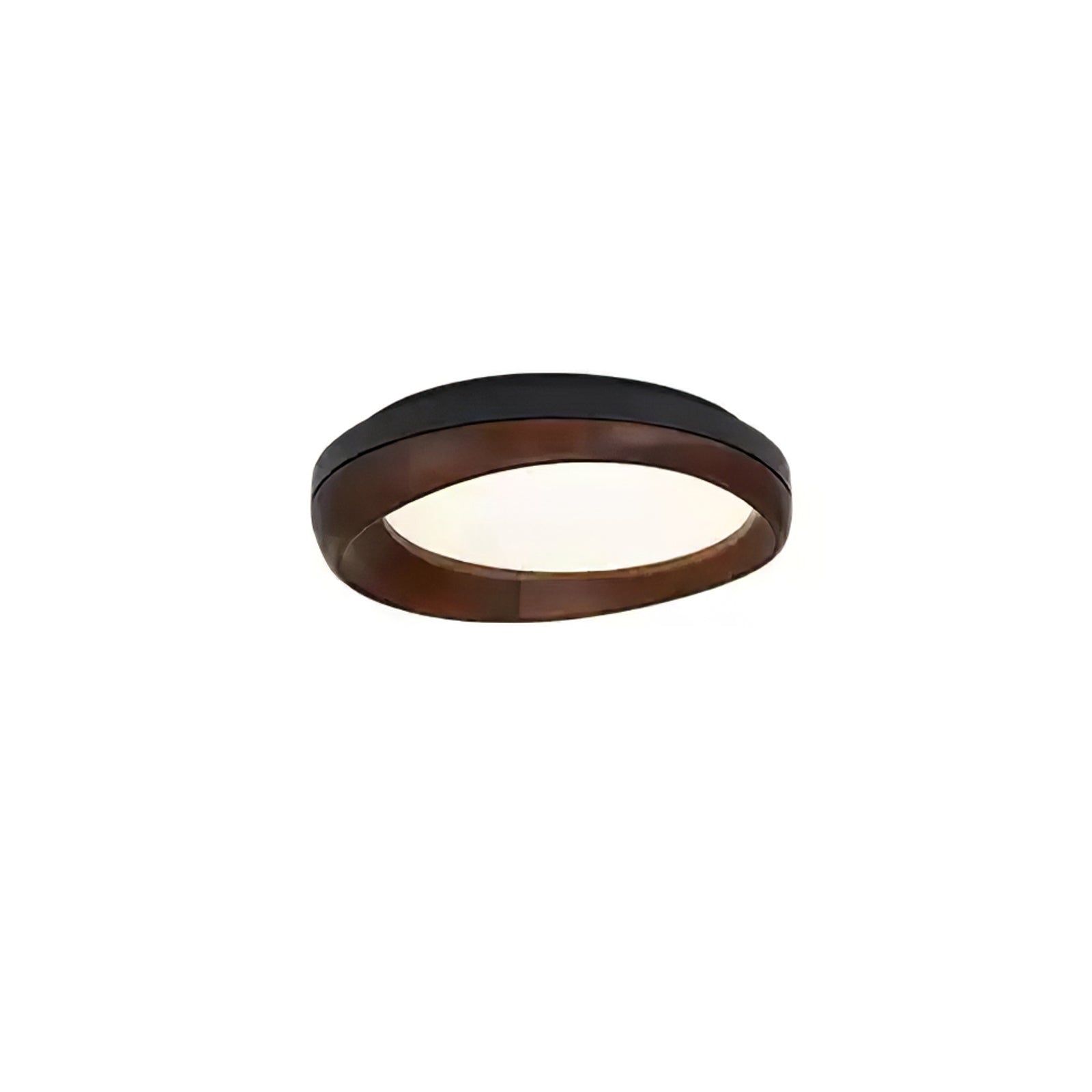 Zenova Modern Minimalist Wood Flush Mount LED Ceiling Light for Living Room