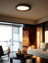 Zenova Modern Minimalist Wood Flush Mount LED Ceiling Light for Living Room