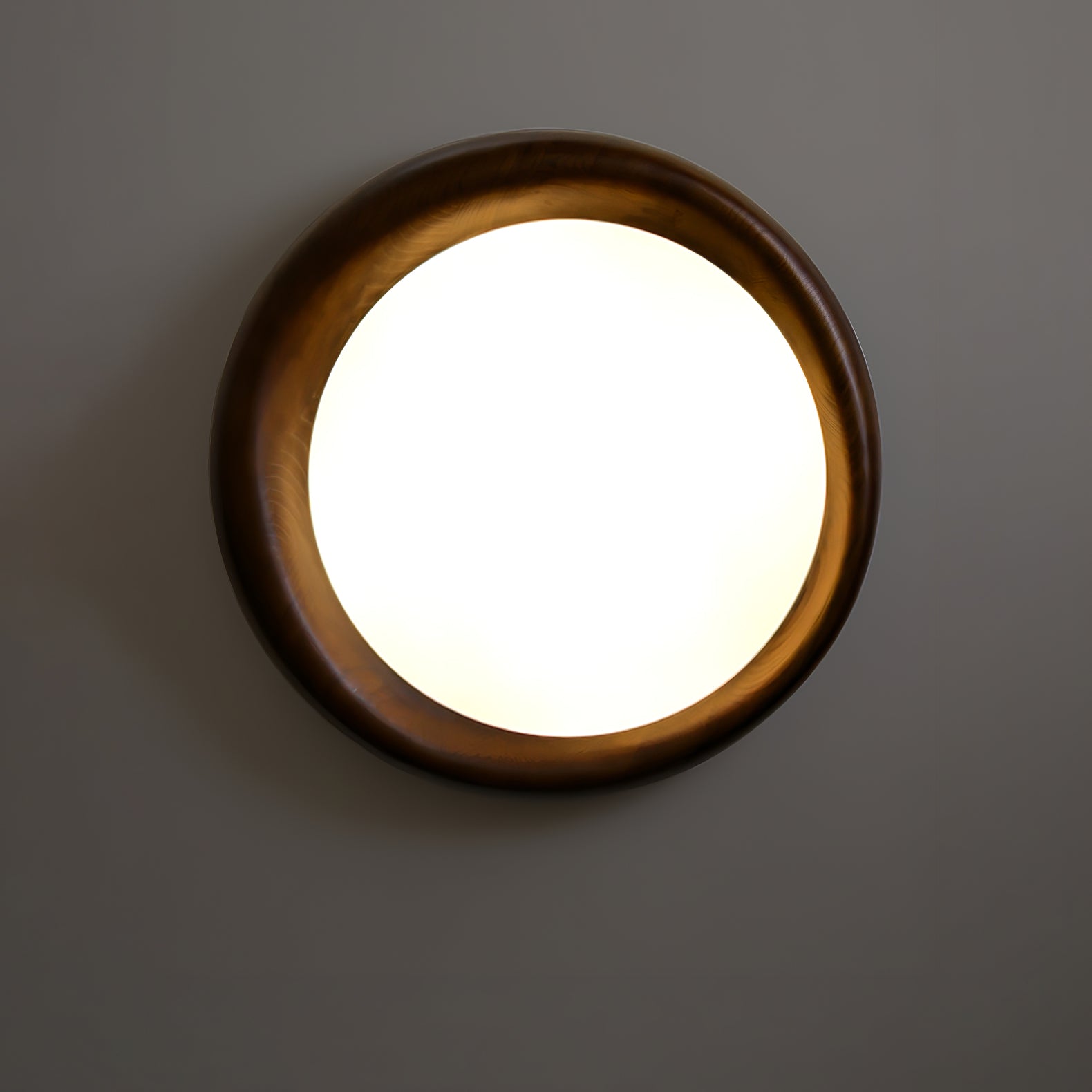 Zenova Modern Minimalist Wood Flush Mount LED Ceiling Light for Living Room