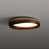 Zenova Modern Minimalist Wood Flush Mount LED Ceiling Light for Living Room