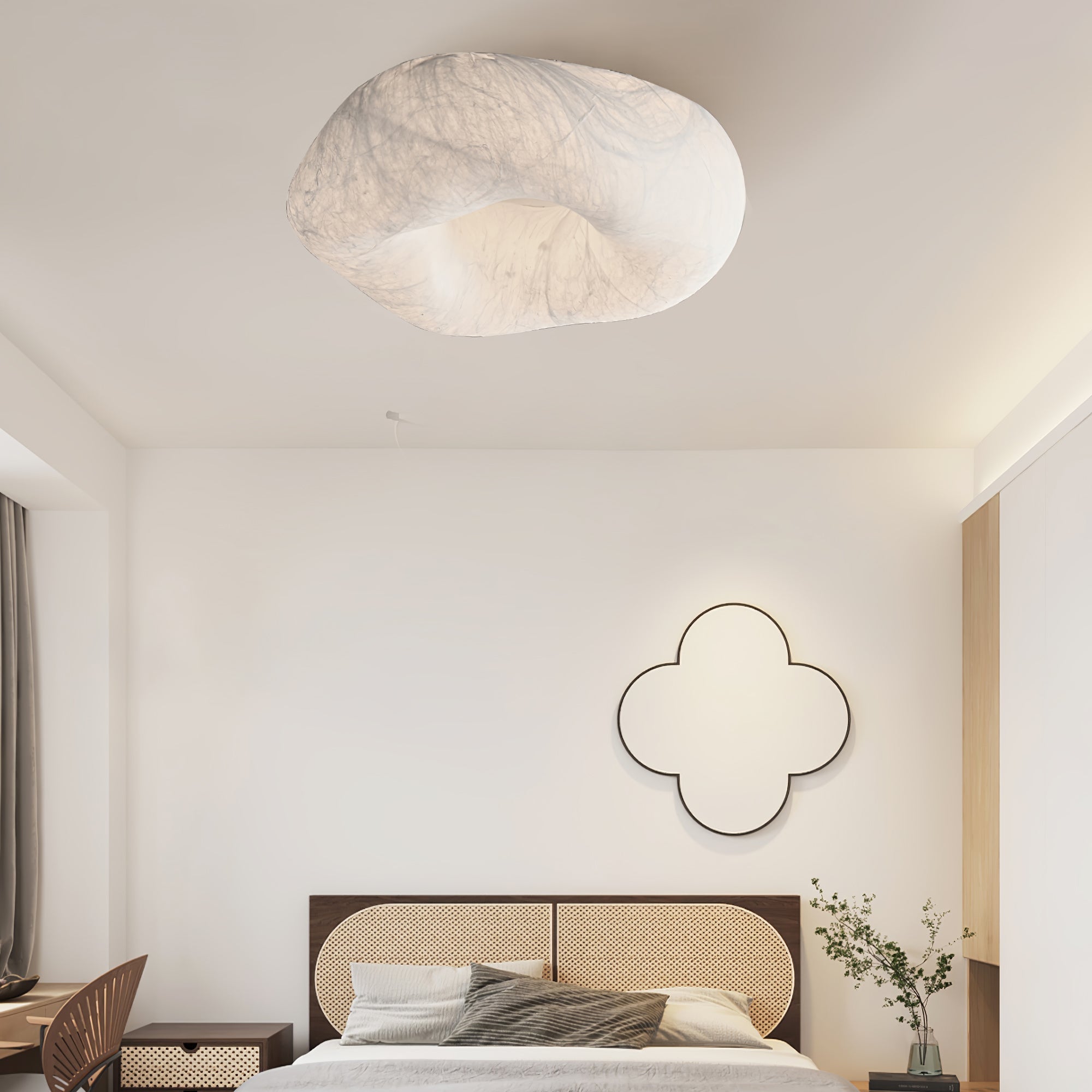 Modern Yunduo Silk Flush Mount Ceiling Light Minimalist LED Fixture for Bedroom and Dining Spaces