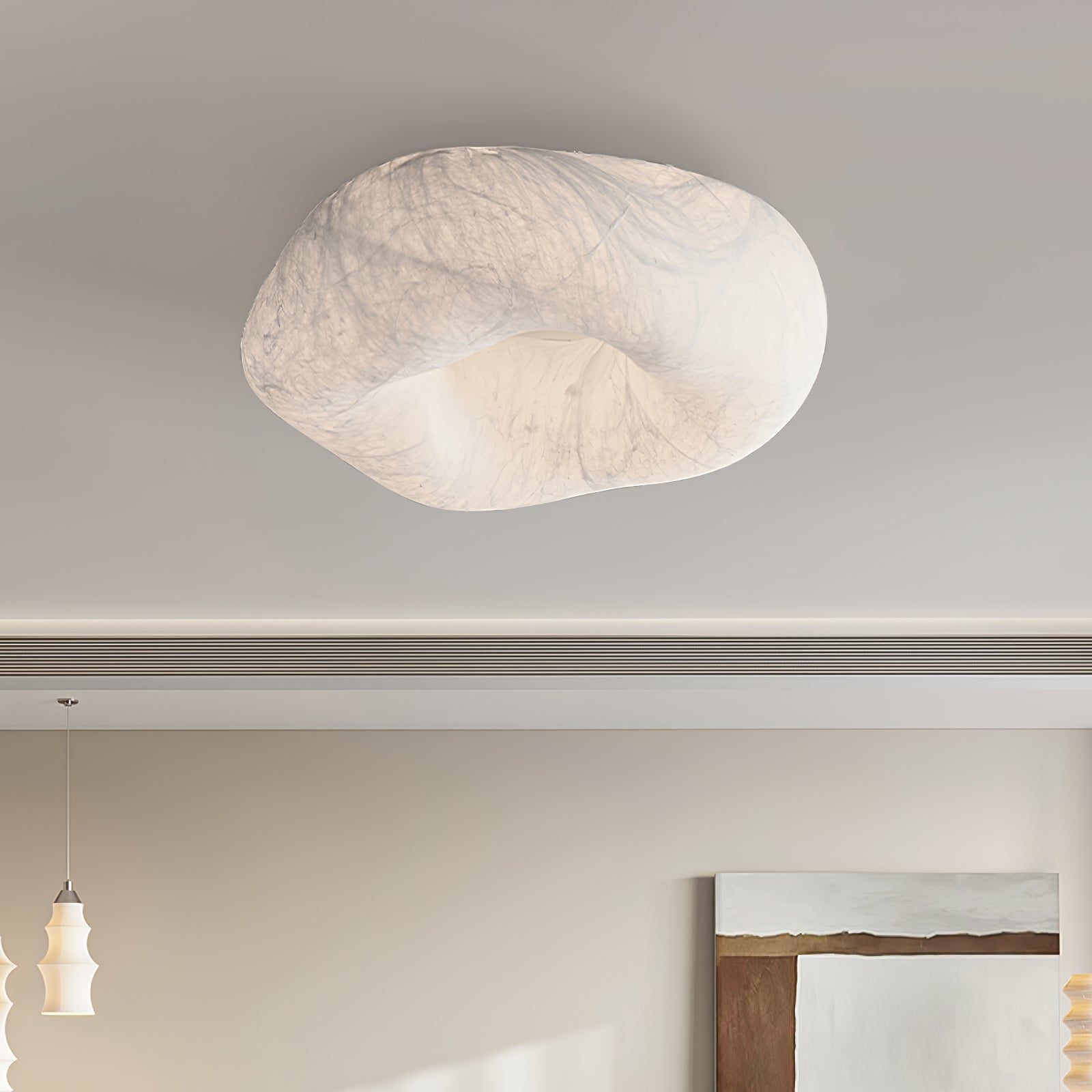 Modern Yunduo Silk Flush Mount Ceiling Light Minimalist LED Fixture for Bedroom and Dining Spaces