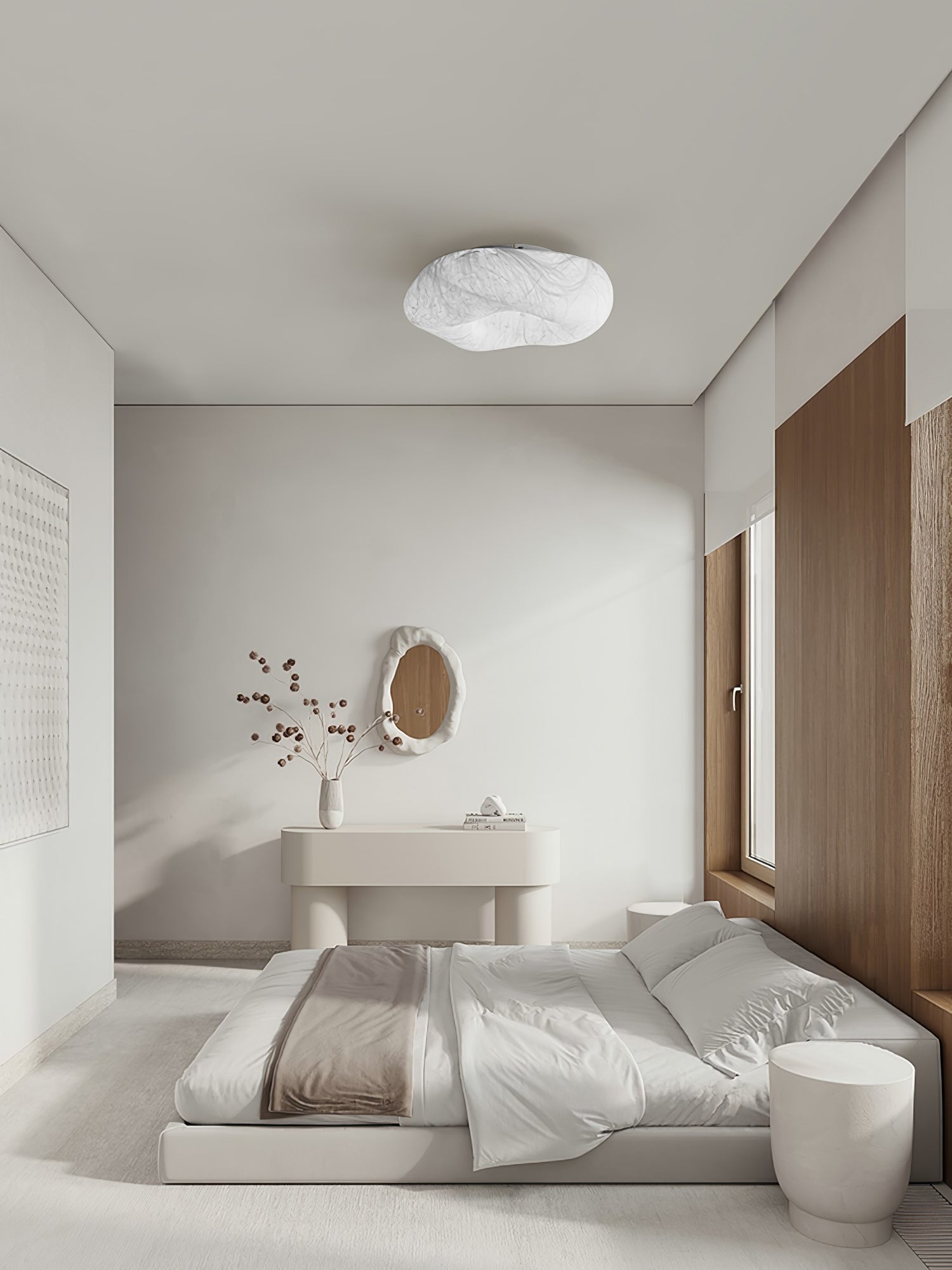 Modern Yunduo Silk Flush Mount Ceiling Light Minimalist LED Fixture for Bedroom and Dining Spaces