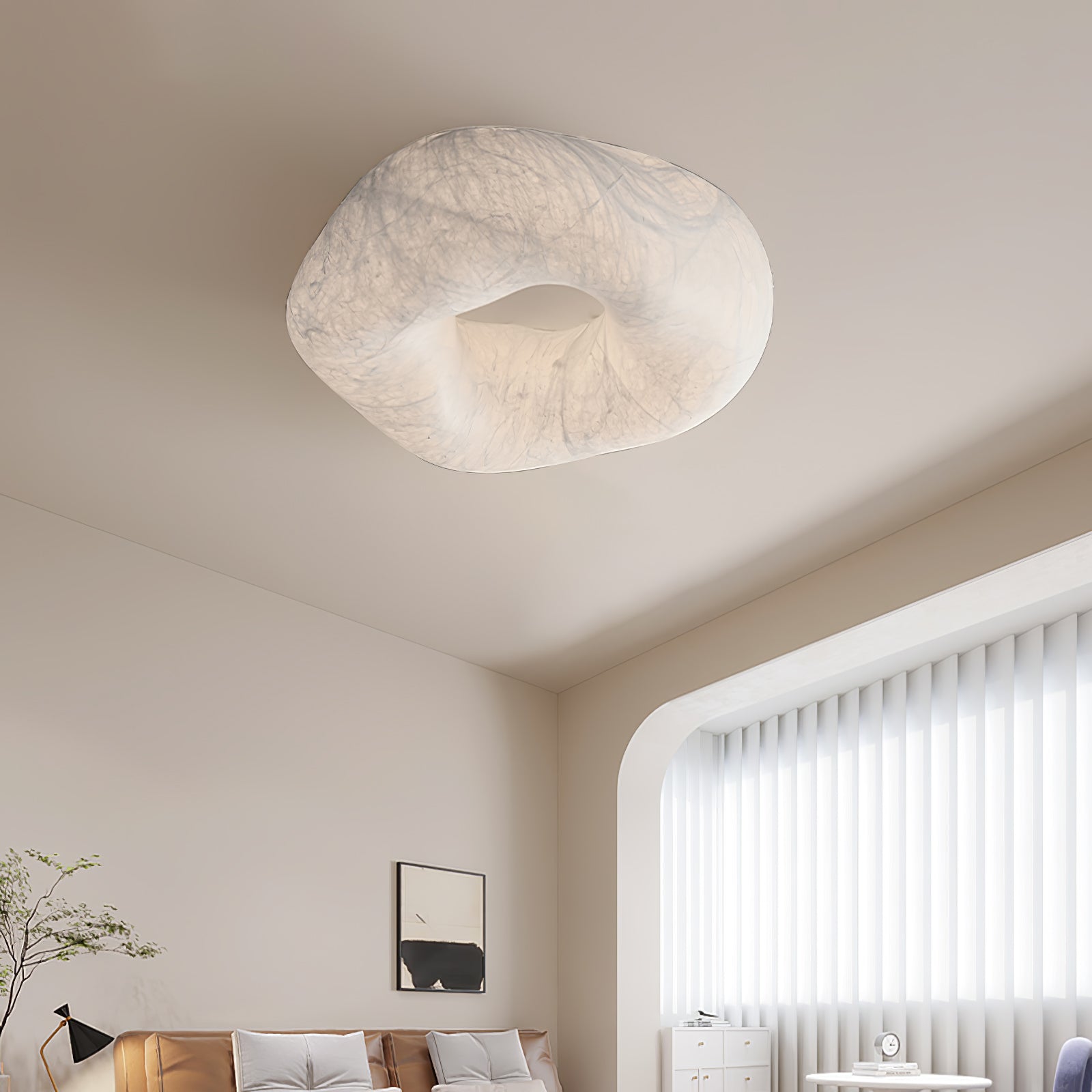 Modern Yunduo Silk Flush Mount Ceiling Light Minimalist LED Fixture for Bedroom and Dining Spaces