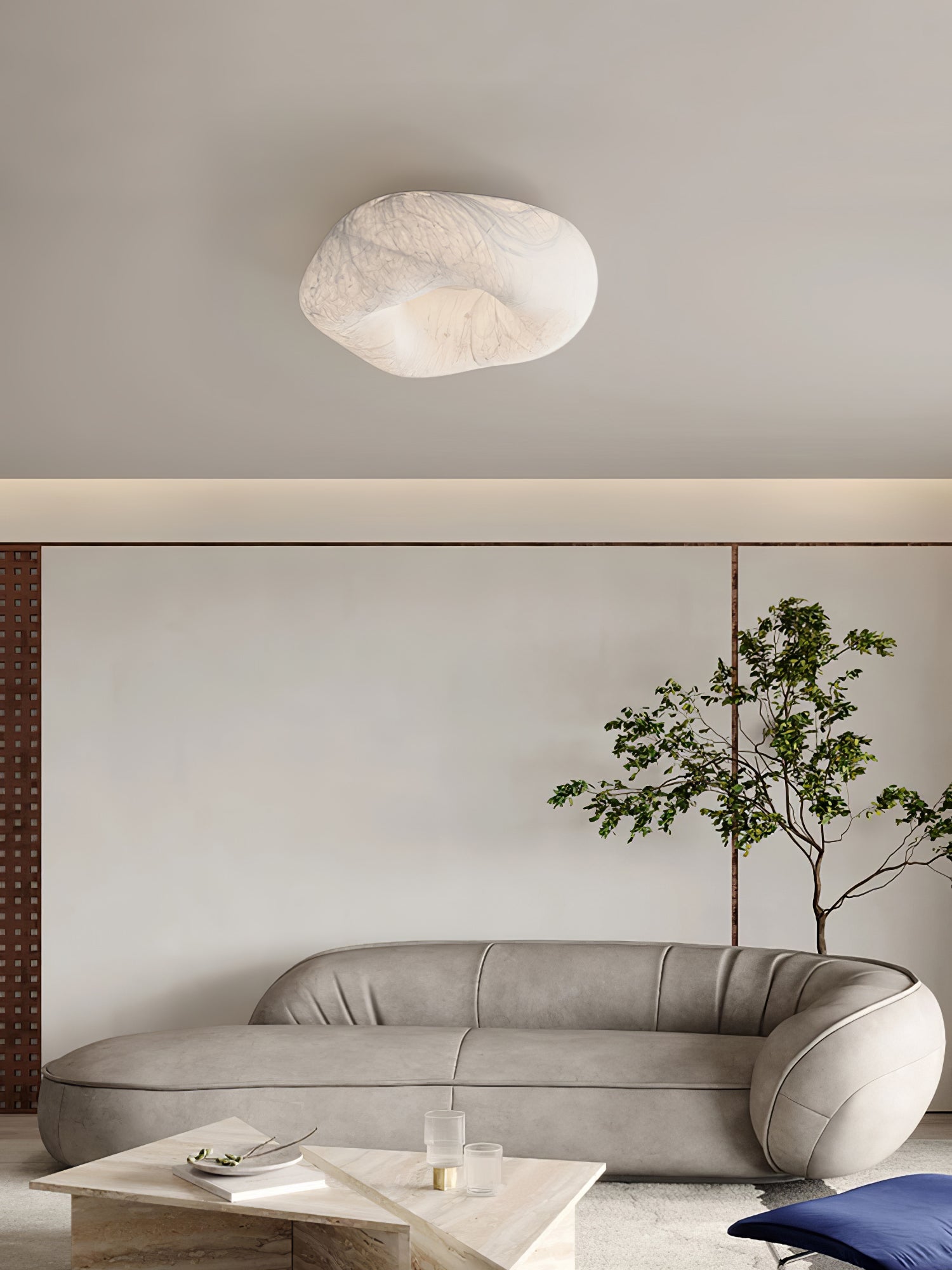 Modern Yunduo Silk Flush Mount Ceiling Light Minimalist LED Fixture for Bedroom and Dining Spaces