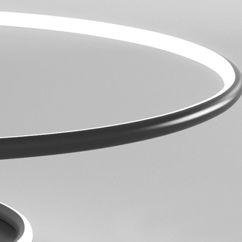 Modern 16 Inch Wire Inspired Round LED Semi Flush Mount Ceiling Light in Black or White