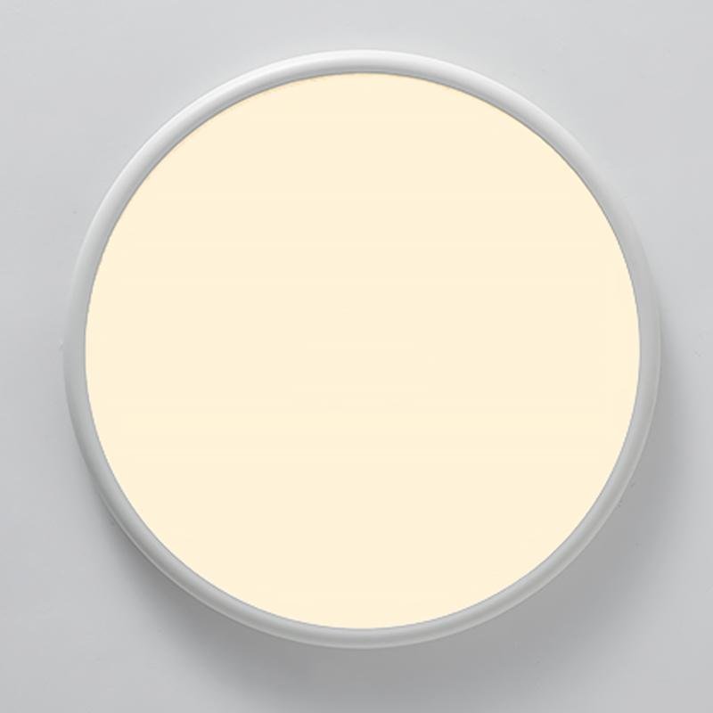 Modern 16 Inch LED Geometric Circle Flush Mount Ceiling Light in Black and White Finish