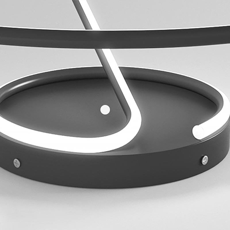 Modern 16 Inch Wire Inspired Round LED Semi Flush Mount Ceiling Light in Black or White