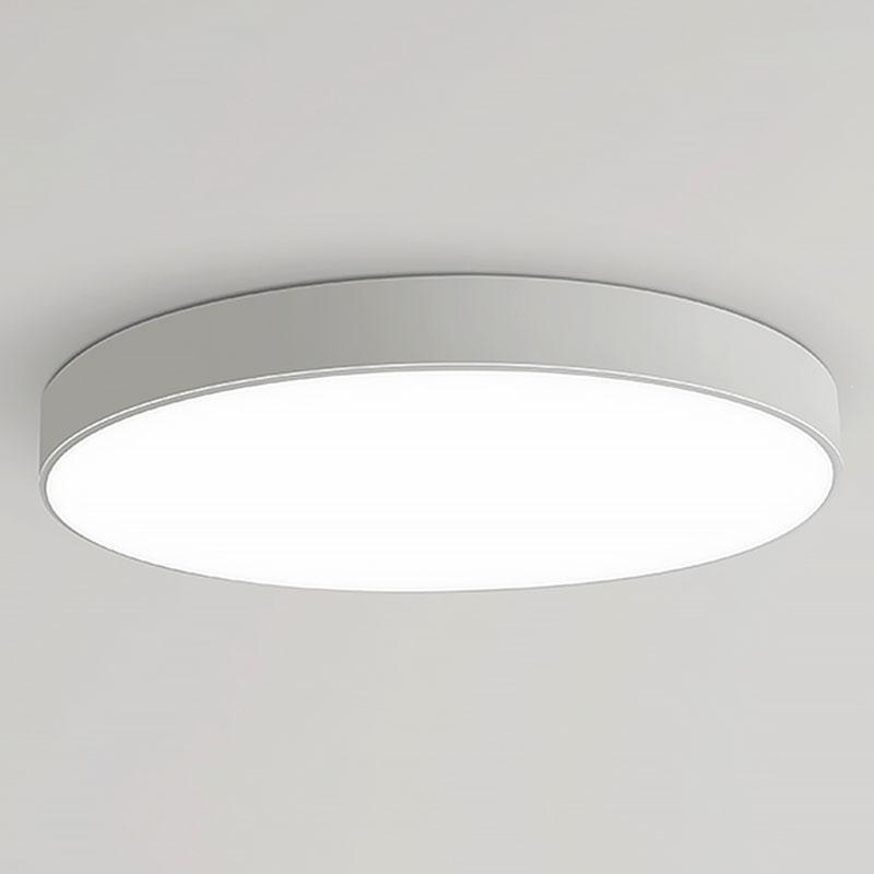 Modern 16 Inch Dimmable Round LED Flush Mount Ceiling Light with Remote in White