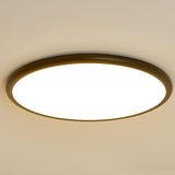 Modern 16 Inch LED Geometric Circle Flush Mount Ceiling Light in Black and White Finish
