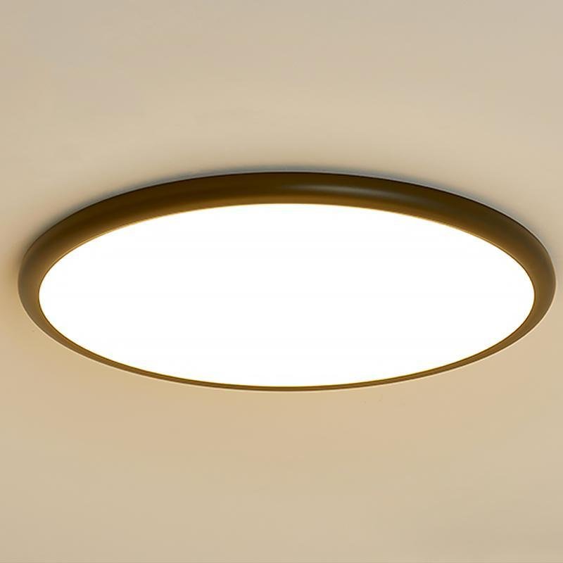 Modern 16 Inch LED Geometric Circle Flush Mount Ceiling Light in Black and White Finish