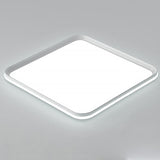 16 Inch Square LED Flush Mount Ceiling Light with Remote Control Dimmable Modern White Fixture