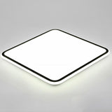30 Inch Large Square LED Flush Mount Ceiling Light Dimmable Black Geometric Light Fixture