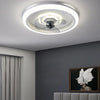 Modern 20 Inch Round Flush Mount LED Ceiling Fan with Remote Control and 3 Speed Settings Gray Acrylic