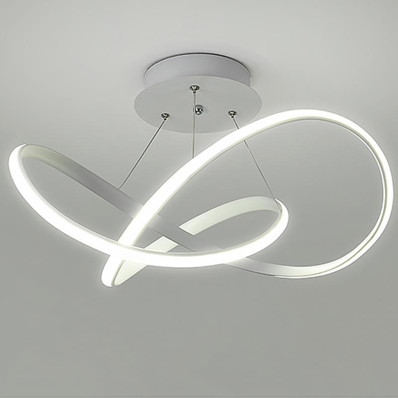 20 Inch Modern LED Ribbon Flush Mount Ceiling Light for Living Room Dimmable Lighting Fixture