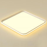 16 Inch Square LED Flush Mount Ceiling Light with Remote Control Dimmable Modern White Fixture
