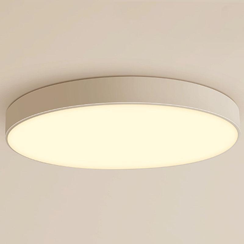 Modern 16 Inch Dimmable Round LED Flush Mount Ceiling Light with Remote in White