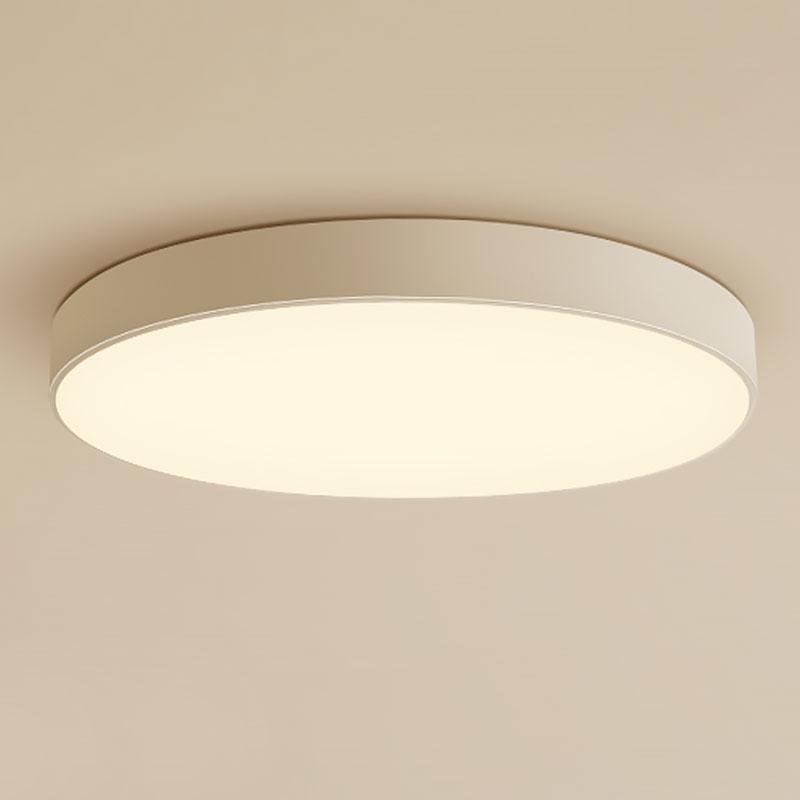 Modern 16 Inch Dimmable Round LED Flush Mount Ceiling Light with Remote in White