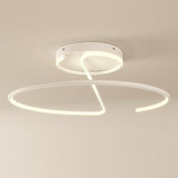 Modern 16 Inch Wire Inspired Round LED Semi Flush Mount Ceiling Light in Black or White