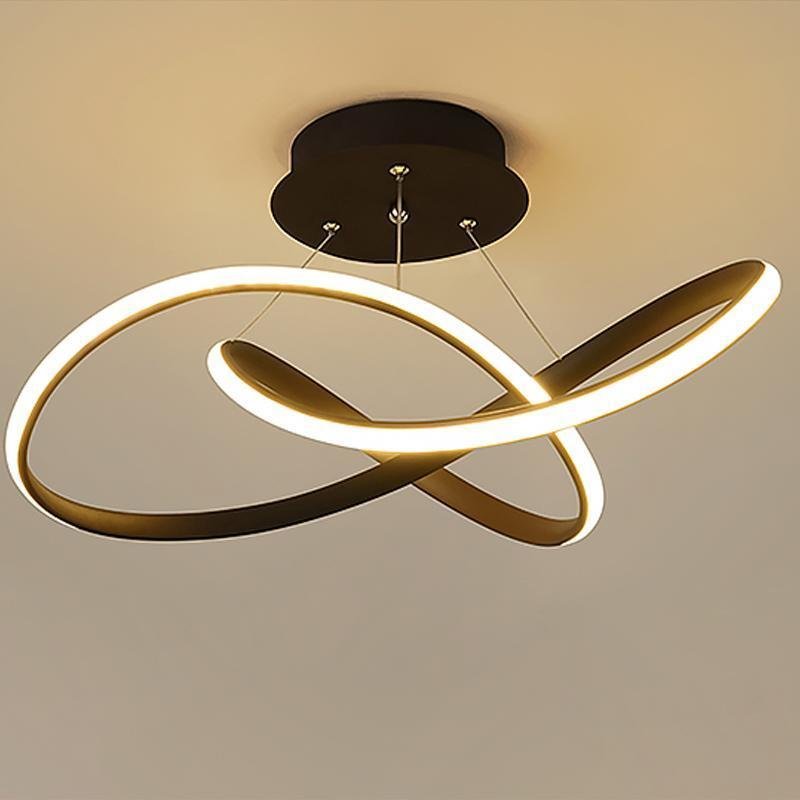 20 Inch Modern LED Ribbon Flush Mount Ceiling Light for Living Room Dimmable Lighting Fixture