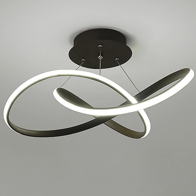 20 Inch Modern LED Ribbon Flush Mount Ceiling Light for Living Room Dimmable Lighting Fixture