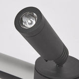 Modern LED Flush Mount Ceiling Light with Dual Rotatable Spotlights and Black Aluminum Frame