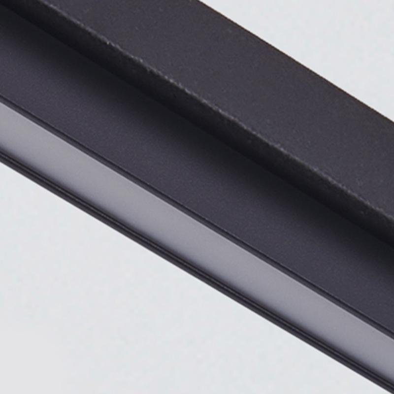 Modern Linear Black LED Flush Mount Ceiling Light Rectangular Strip Lighting Fixture