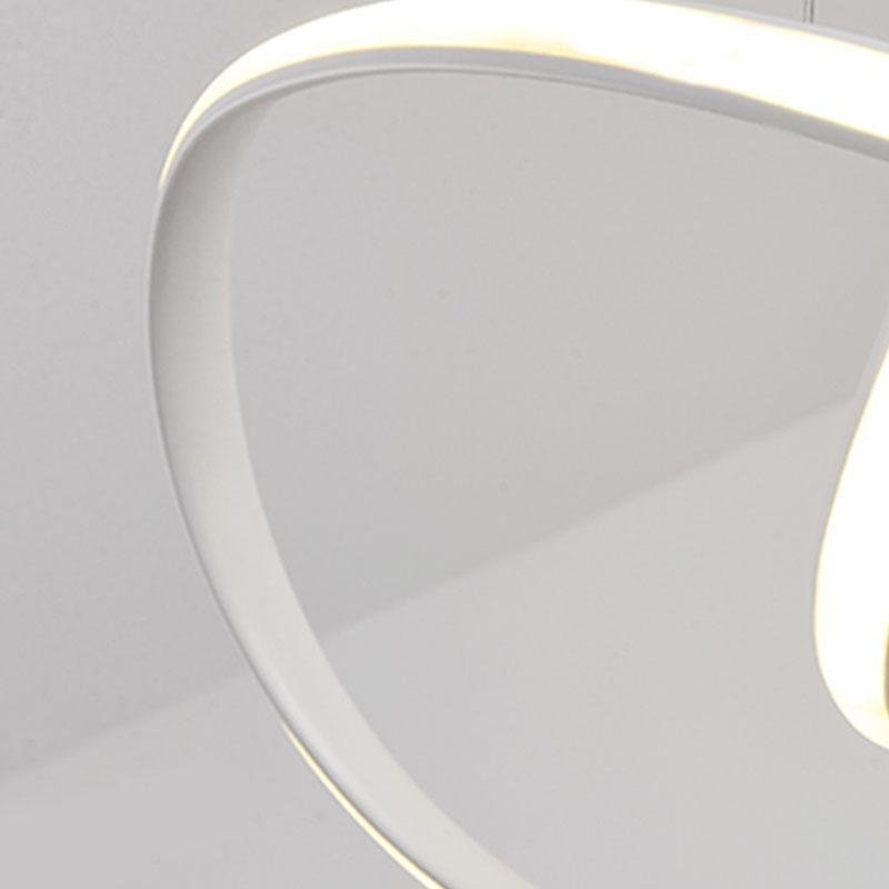 Modern Geometric White Ribbon LED Flush Mount Ceiling Light Dimmable Circular Fixture