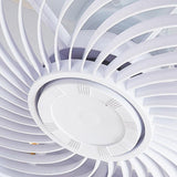 Modern White and Gold Crown Bladeless Flush Mount Ceiling Fan with Remote Control and LED Light
