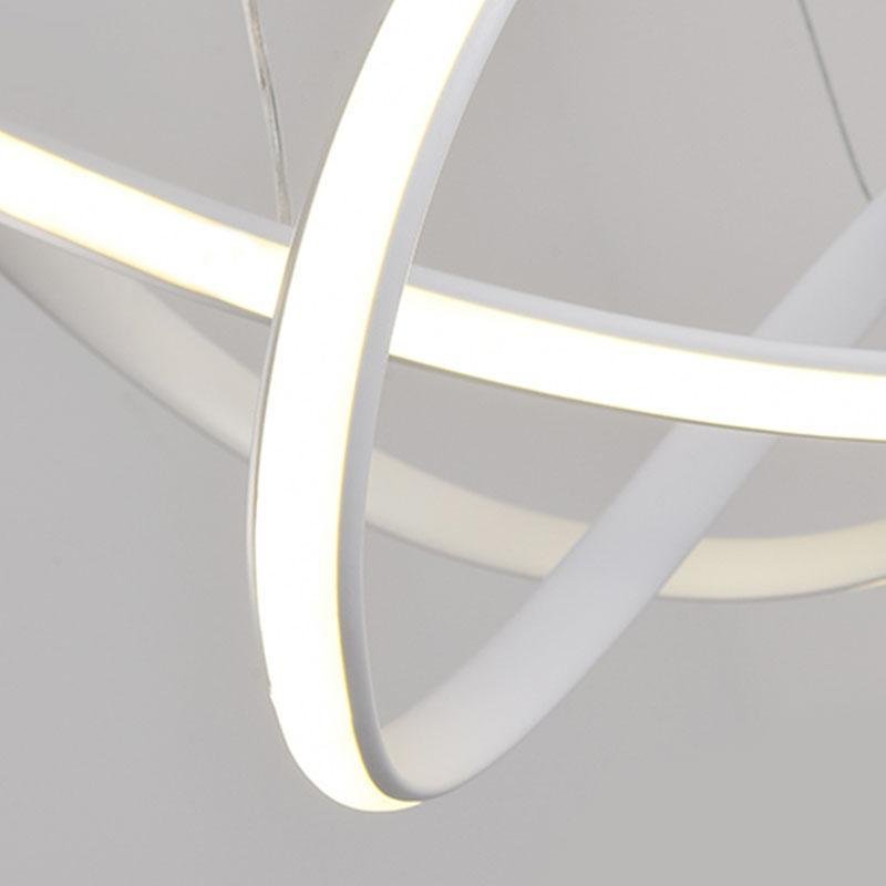 Modern Geometric White Ribbon LED Flush Mount Ceiling Light Dimmable Circular Fixture