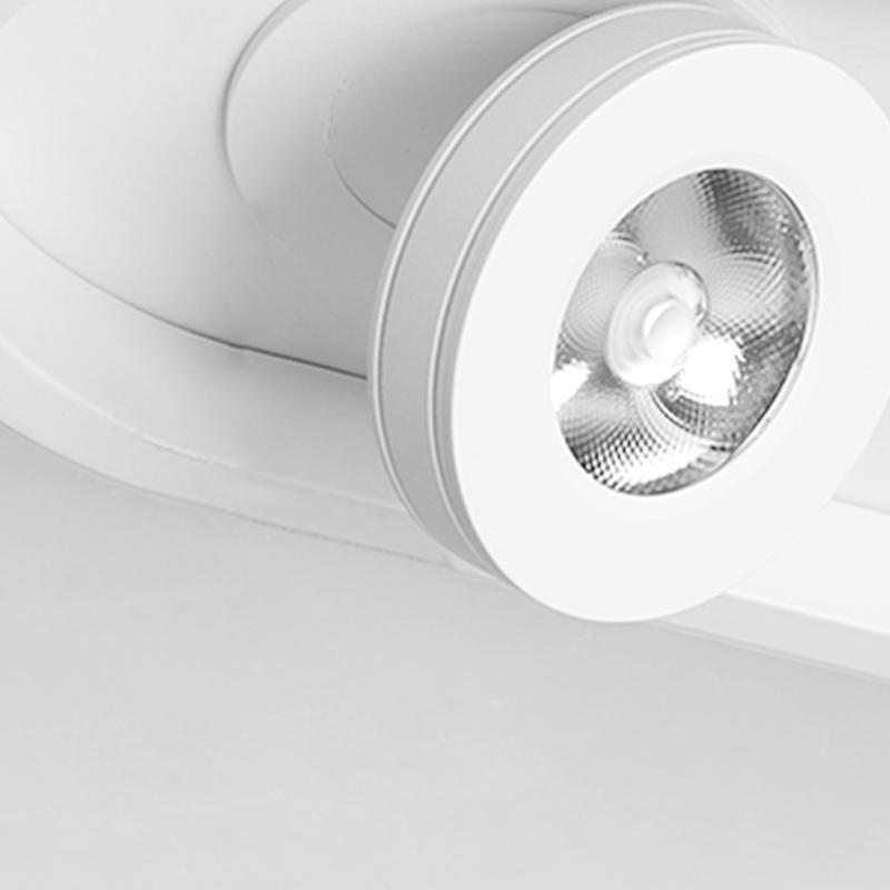 Modern Rectangular LED Ceiling Light with Dual Adjustable Spotlights for Kitchen Hallway and Porch