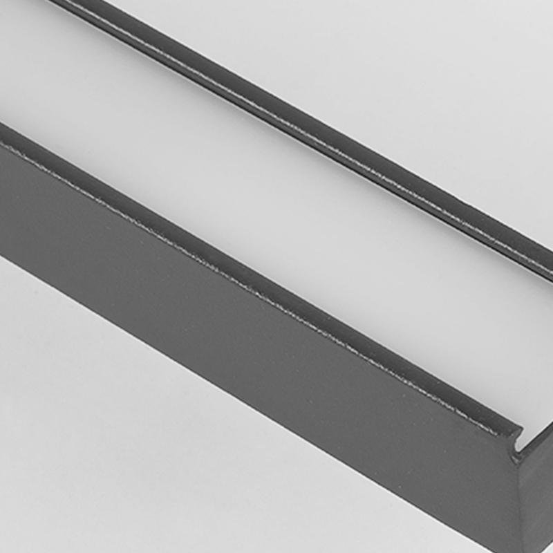 35 Inch Modern LED Rectangular Semi Flush Mount Kitchen Ceiling Light Black Finish