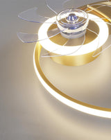 20 Inch Round Flush Mount Ceiling Fan with LED Lighting and Remote Control for Kids Bedroom