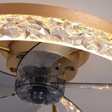 20 Inch Rustic Gold Flush Mount Ceiling Fan with 5 Blades and Remote Control