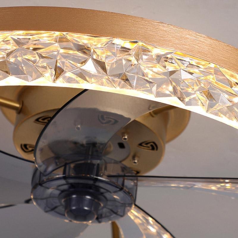 20 Inch Rustic Gold Flush Mount Ceiling Fan with 5 Blades and Remote Control