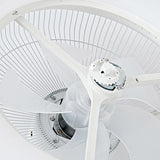 Modern White and Gold Crown Bladeless Flush Mount Ceiling Fan with Remote Control and LED Light