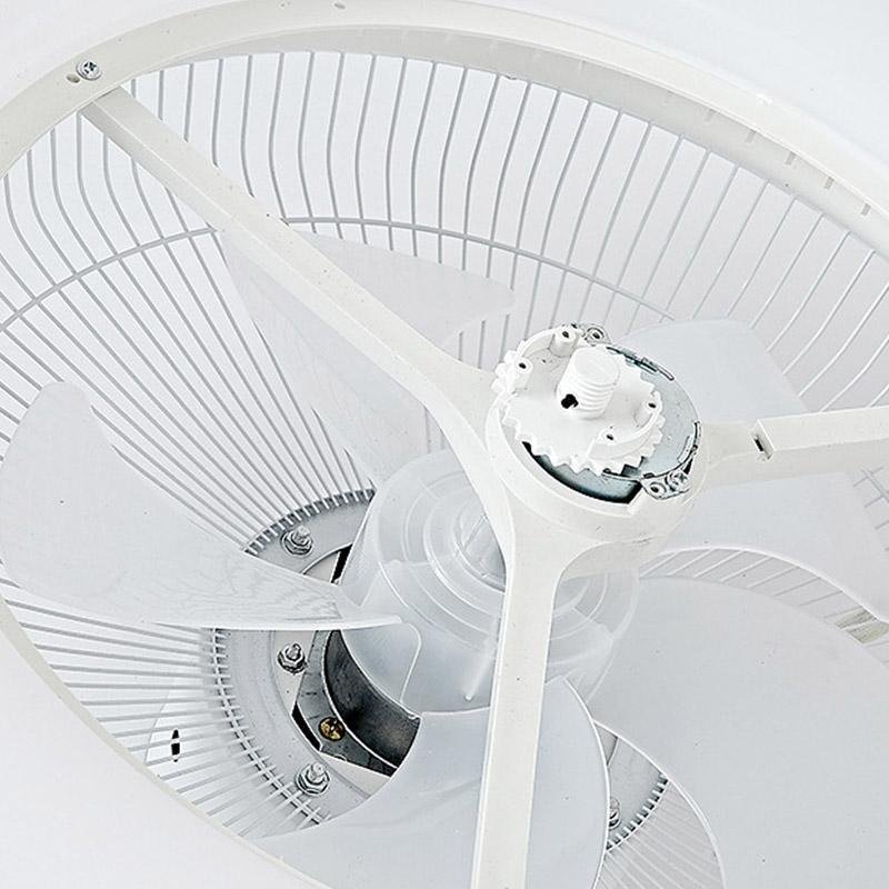 Modern White and Gold Crown Bladeless Flush Mount Ceiling Fan with Remote Control and LED Light