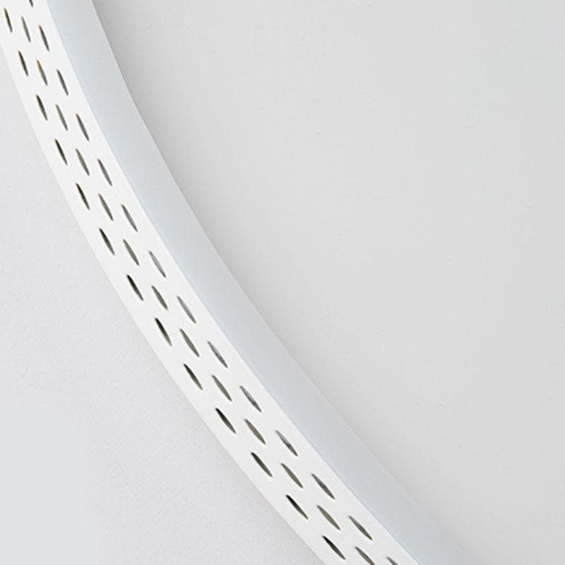Dimmable Round LED Flush Mount Ceiling Light with Modern Hollow Edge Design for Bedroom
