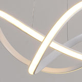 Modern Geometric White Ribbon LED Flush Mount Ceiling Light Dimmable Circular Fixture