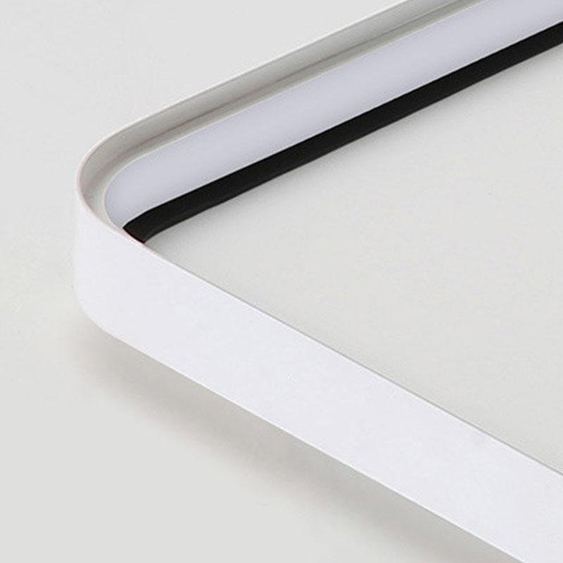 Modern Square LED Flush Mount Ceiling Light White Dimmable Geometric 24 Inch Fixture