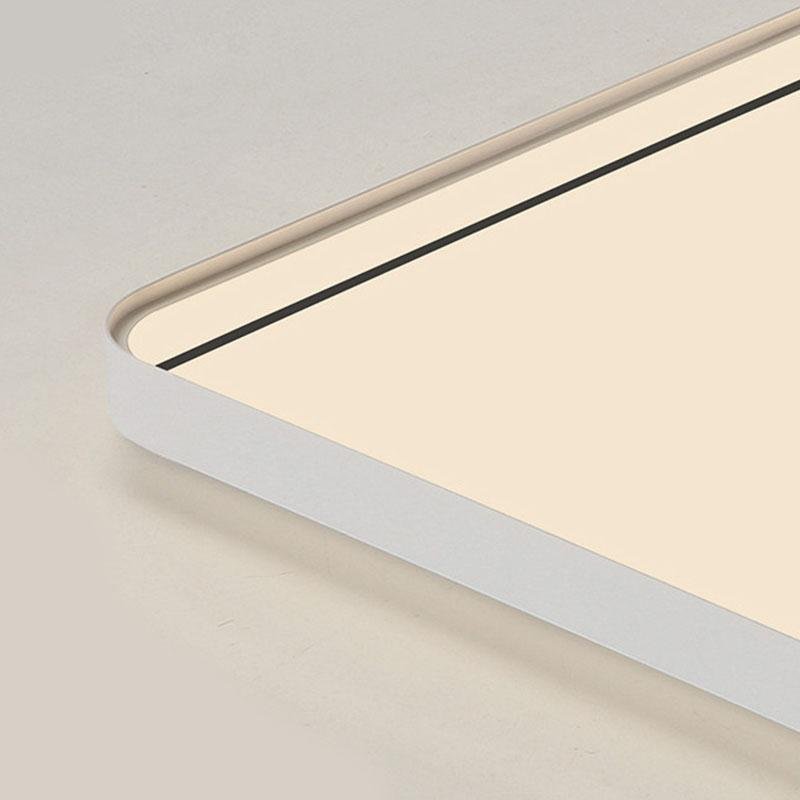 Modern Square LED Flush Mount Ceiling Light White Dimmable Geometric 24 Inch Fixture
